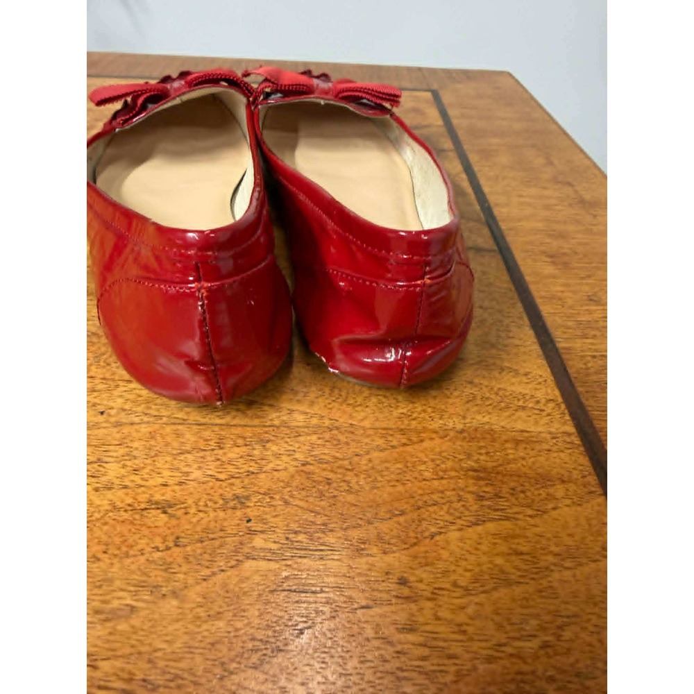 Kate Spade Womens Size 7M Red Patent Leather Bow Ballet Flats  Round Toe Slip On - Picture 6 of 9